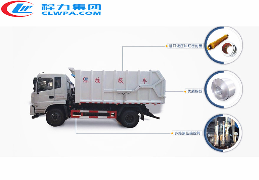 東風(fēng)嘉運(yùn)壓縮式對接垃圾車主要部位展示